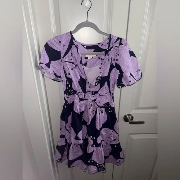 Purple Floral Dress Anthropologie somerset dress - Picture 1 of 4